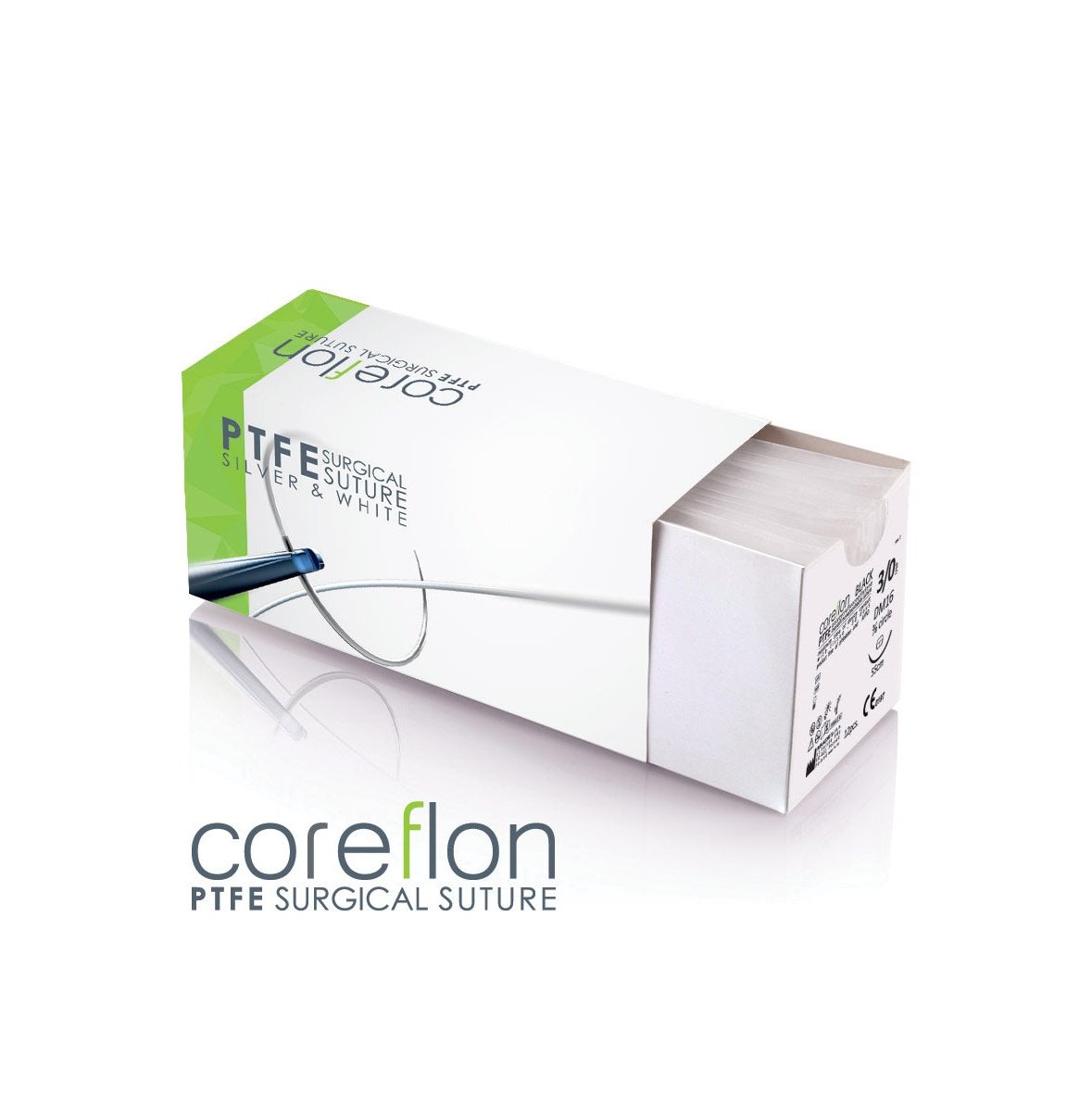 Coreflon PTFE Nahtmaterial DM-Nadel 3/8 Kreis silber