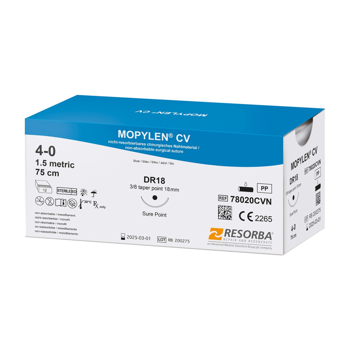 RESORBA MOPYLEN® CV – Produktverpackung (Typabbildung)